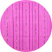 Round Abstract Pink Contemporary Rug, con2631pnk