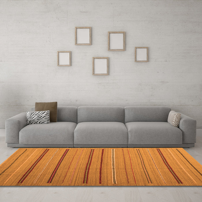 Machine Washable Abstract Orange Contemporary Area Rugs in a Living Room, wshcon2632org