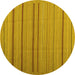 Round Abstract Yellow Contemporary Rug, con2632yw