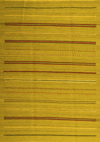 Abstract Yellow Contemporary Rug, con2632yw