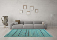 Machine Washable Abstract Light Blue Contemporary Rug, wshcon2632lblu