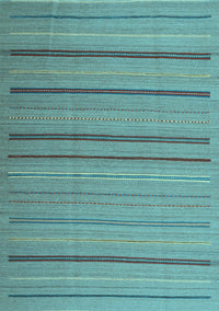 Abstract Light Blue Contemporary Rug, con2632lblu