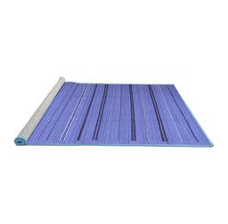 Sideview of Machine Washable Abstract Blue Contemporary Rug, wshcon2632blu