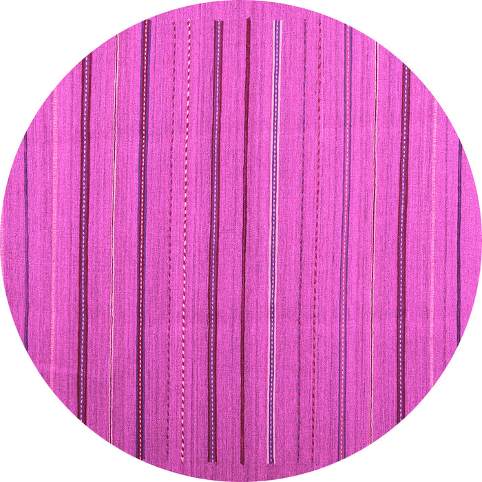 Round Abstract Pink Contemporary Rug, con2632pnk