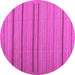 Round Abstract Pink Contemporary Rug, con2632pnk