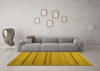 Machine Washable Abstract Yellow Contemporary Rug, wshcon2632yw