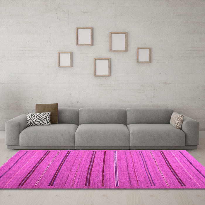 Machine Washable Abstract Pink Contemporary Rug in a Living Room, wshcon2632pnk