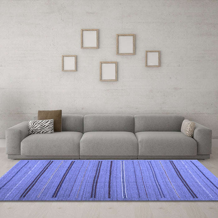 Machine Washable Abstract Blue Contemporary Rug in a Living Room, wshcon2632blu