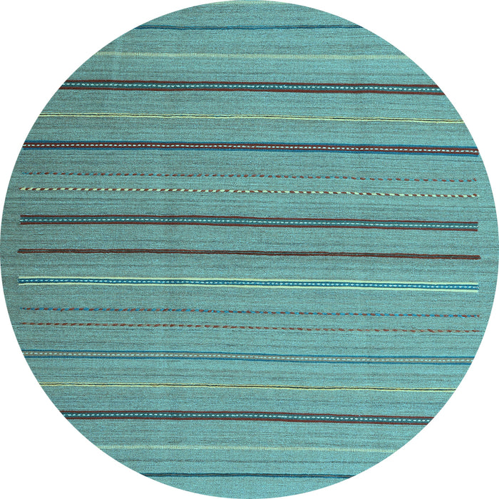 Round Abstract Light Blue Contemporary Rug, con2632lblu