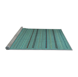 Sideview of Machine Washable Abstract Light Blue Contemporary Rug, wshcon2632lblu