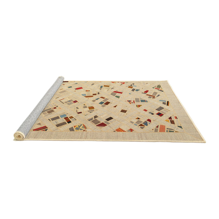 Serging Thickness of Machine Washable Contemporary Sandy Brown Rug, wshcon2633