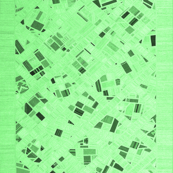 Machine Washable Solid Emerald Green Modern Area Rugs, wshcon2633emgrn