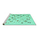 Sideview of Machine Washable Solid Turquoise Modern Area Rugs, wshcon2633turq