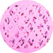 Round Solid Pink Modern Rug, con2633pnk