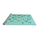 Sideview of Machine Washable Solid Light Blue Modern Rug, wshcon2633lblu