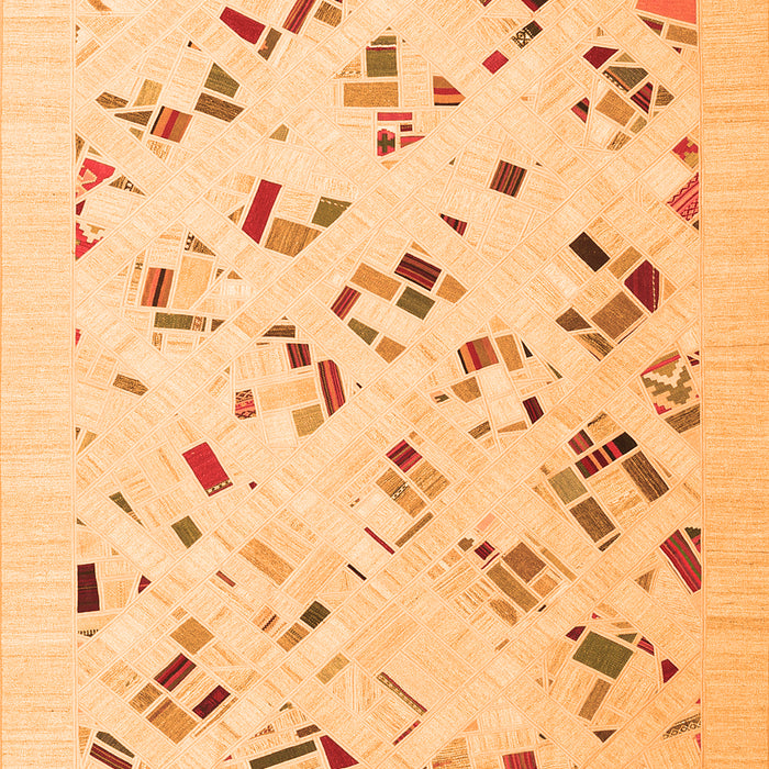 Serging Thickness of Machine Washable Solid Orange Modern Area Rugs, wshcon2633org