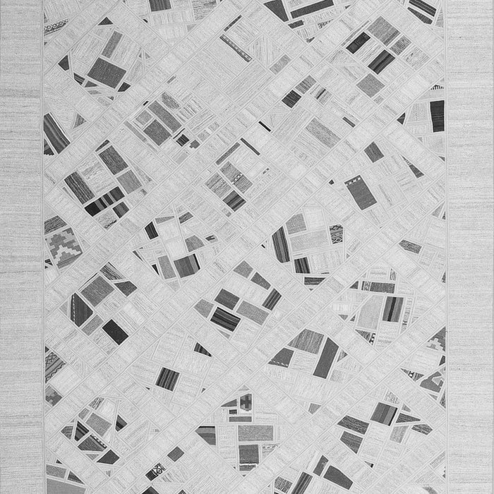 Serging Thickness of Machine Washable Solid Gray Modern Rug, wshcon2633gry