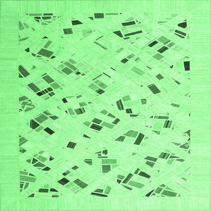 Square Solid Emerald Green Modern Rug, con2633emgrn