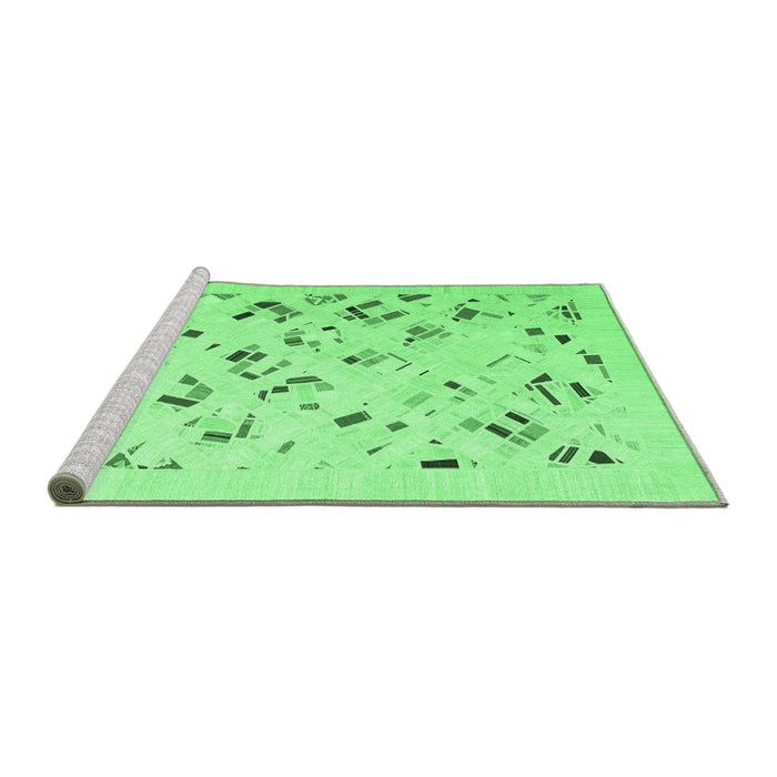 Sideview of Machine Washable Solid Emerald Green Modern Area Rugs, wshcon2633emgrn