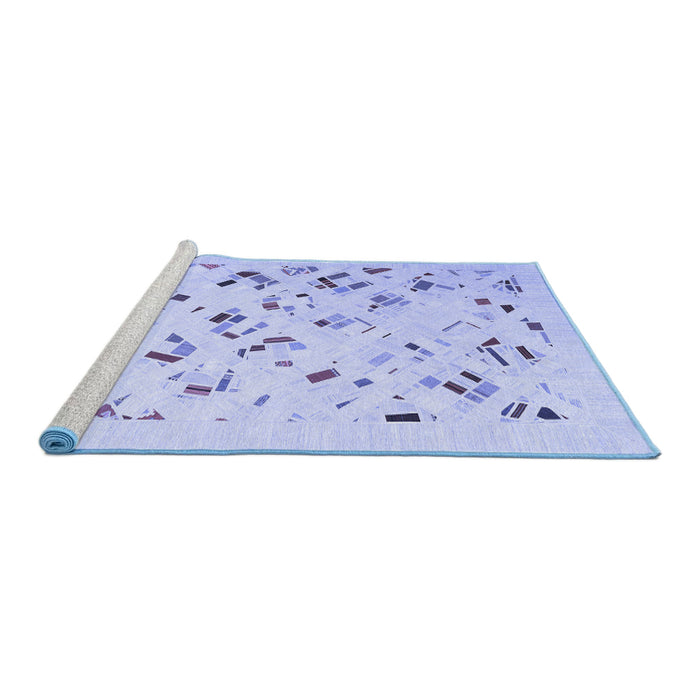 Sideview of Machine Washable Solid Blue Modern Rug, wshcon2633blu
