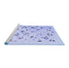 Sideview of Machine Washable Solid Blue Modern Rug, wshcon2633blu