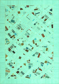 Solid Turquoise Modern Rug, con2633turq