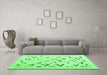 Machine Washable Solid Emerald Green Modern Area Rugs in a Living Room,, wshcon2633emgrn