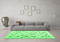 Machine Washable Solid Emerald Green Modern Rug, wshcon2633emgrn