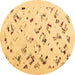 Round Solid Brown Modern Rug, con2633brn