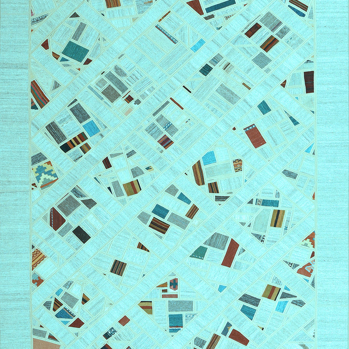 Solid Light Blue Modern Rug, con2633lblu