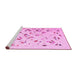 Sideview of Machine Washable Solid Pink Modern Rug, wshcon2633pnk
