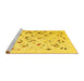 Sideview of Machine Washable Solid Yellow Modern Rug, wshcon2633yw