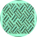 Round Solid Turquoise Modern Rug, con2634turq