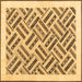 Square Solid Brown Modern Rug, con2634brn