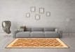 Machine Washable Solid Orange Modern Area Rugs in a Living Room, wshcon2634org