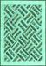 Machine Washable Solid Turquoise Modern Area Rugs, wshcon2634turq