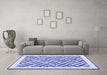 Machine Washable Solid Blue Modern Rug in a Living Room, wshcon2634blu