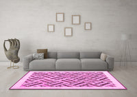 Machine Washable Solid Pink Modern Rug, wshcon2634pnk