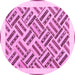 Round Solid Pink Modern Rug, con2634pnk