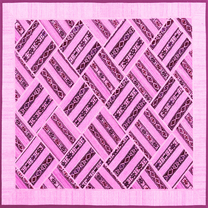 Square Solid Pink Modern Rug, con2634pnk
