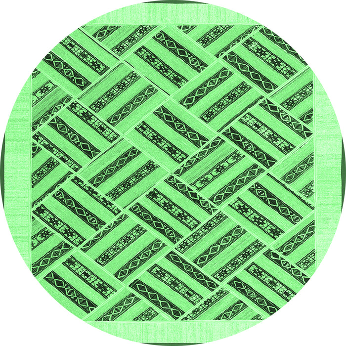 Round Solid Emerald Green Modern Rug, con2634emgrn