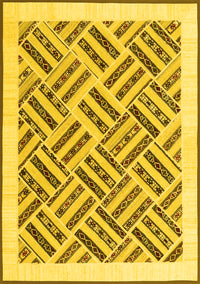 Solid Yellow Modern Rug, con2634yw