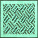 Square Solid Turquoise Modern Rug, con2634turq