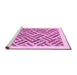 Sideview of Machine Washable Solid Pink Modern Rug, wshcon2634pnk