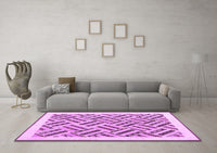 Machine Washable Solid Purple Modern Rug, wshcon2634pur