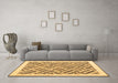 Machine Washable Solid Brown Modern Rug in a Living Room,, wshcon2634brn