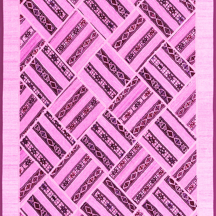 Machine Washable Solid Pink Modern Rug, wshcon2634pnk