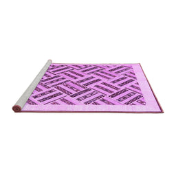 Sideview of Machine Washable Solid Purple Modern Area Rugs, wshcon2634pur