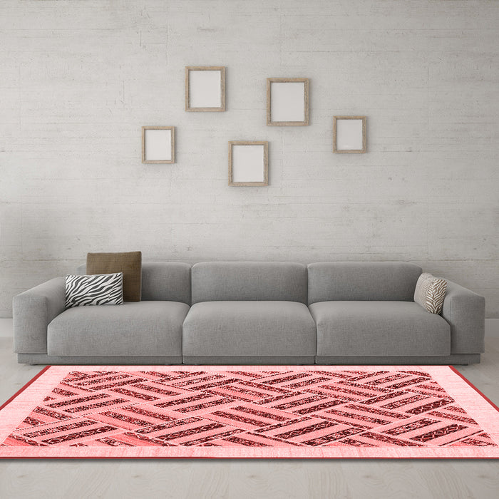 Modern Red Washable Rugs