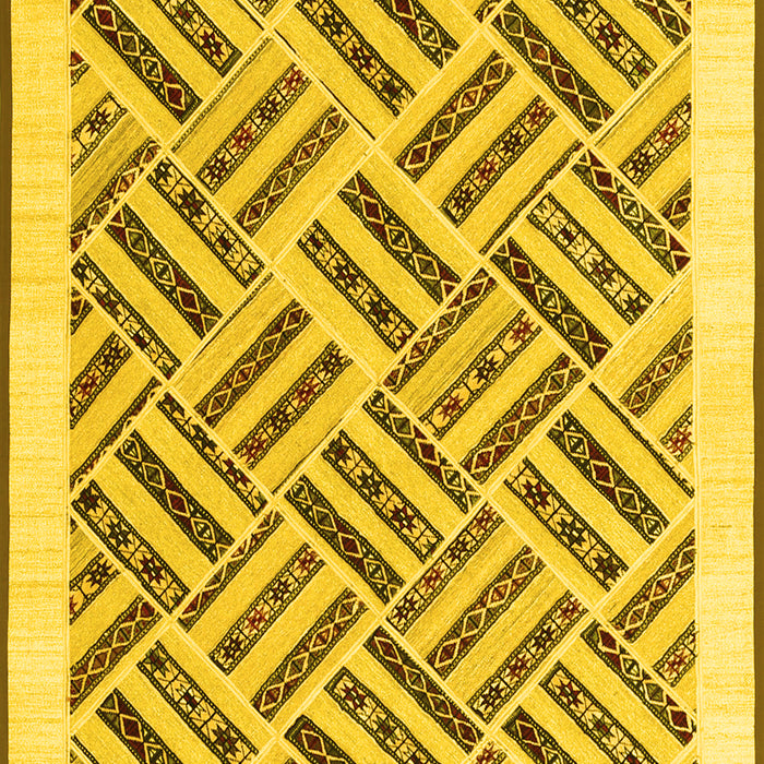 Machine Washable Solid Yellow Modern Rug, wshcon2634yw